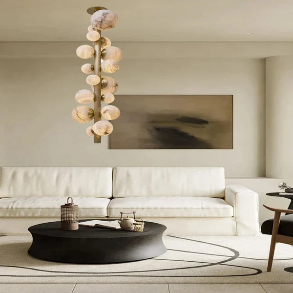 Leila Modern Marble Ball Vertical Liner Chandelier