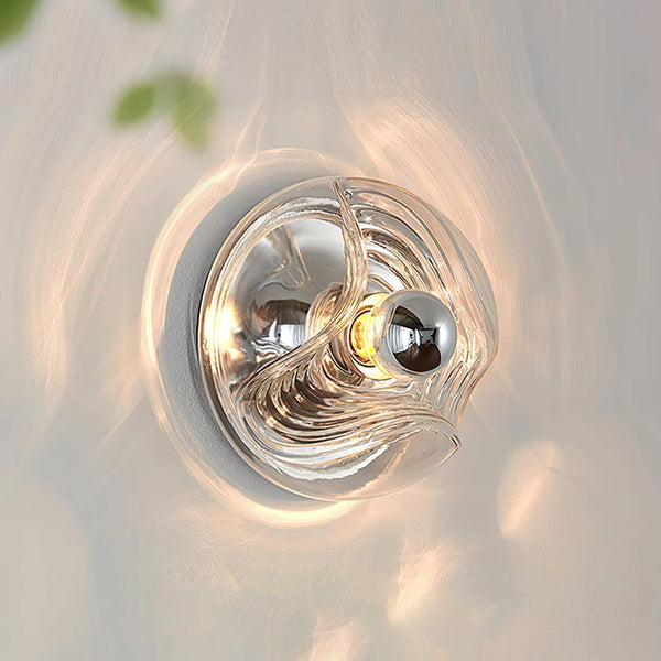 Wall Lamp Swirl Texture Clear Amber Smoke Gray Modern Accent