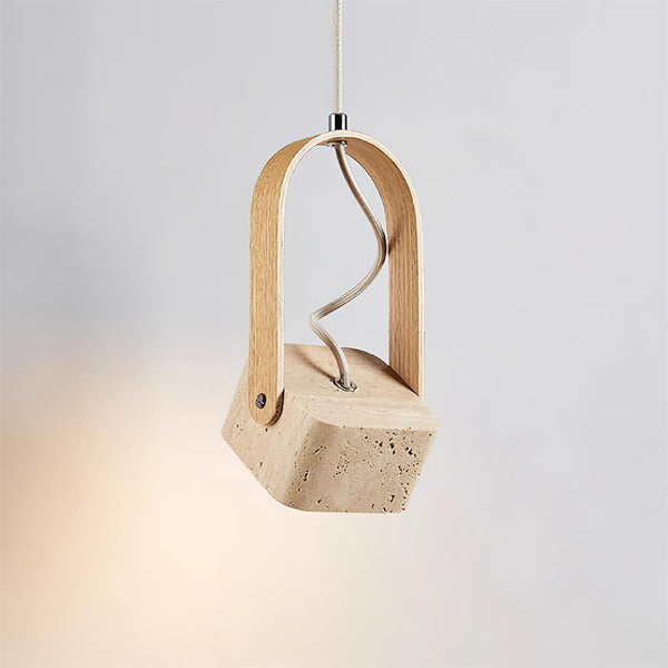 Cesta Pendant Light Square Yellow Travertine