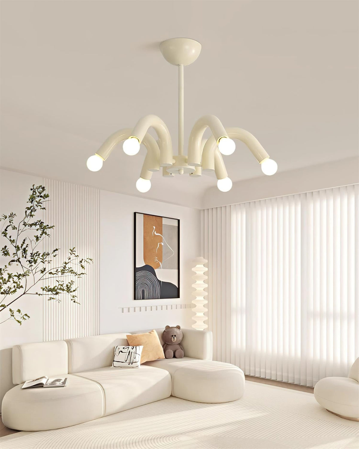 Fivelle Modern Cream Multi-Arm Chandelier