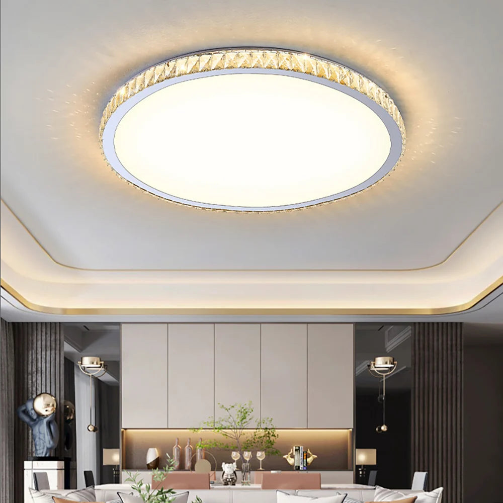 Light Luxury Round Crystal Ceiling Lamp