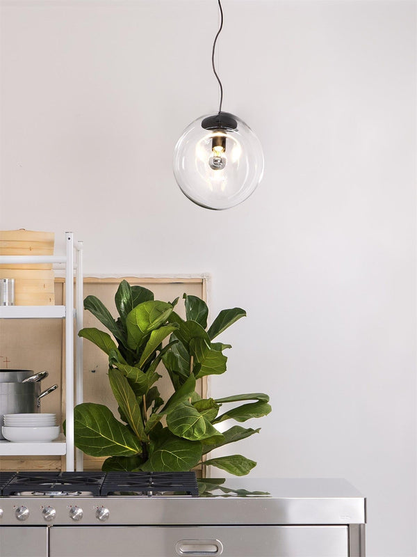 Lymara Black Glass Pendant Light