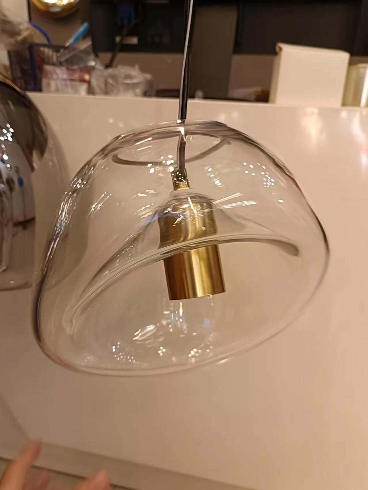 Lymara Black Glass Pendant Light