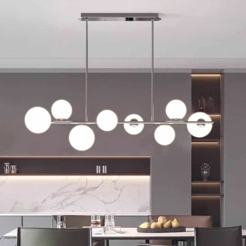 Linear Globe Pendant Light, Chrome / Black