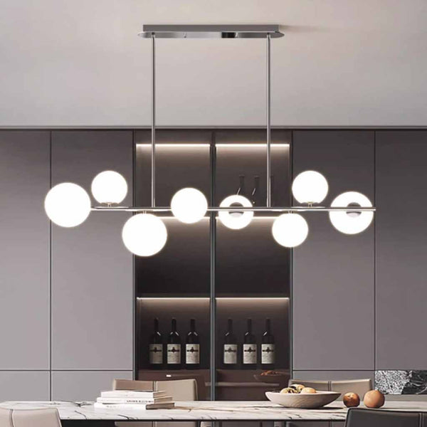 Linear Globe Pendant Light, Chrome / Black