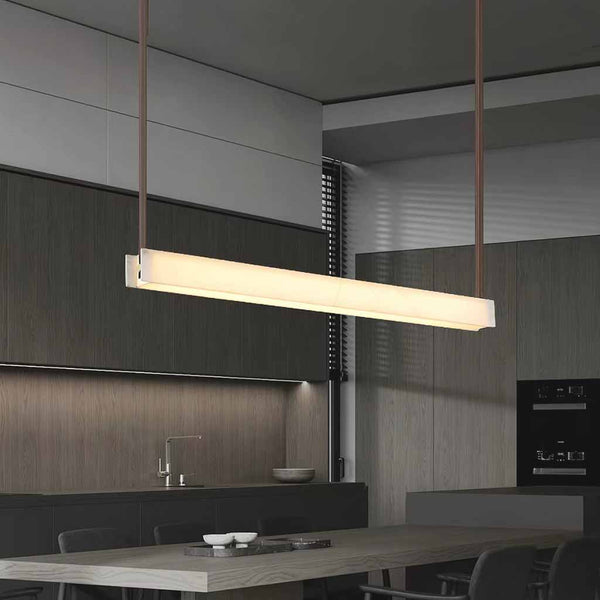 Linear Pendant Light Belt Alabaster LED Dimmable