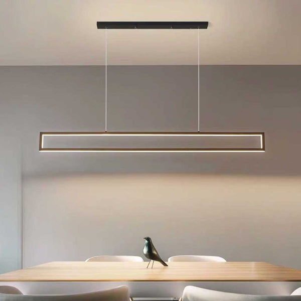 Pendant Light LED Modern Minimalist Linear Rectangle, Black