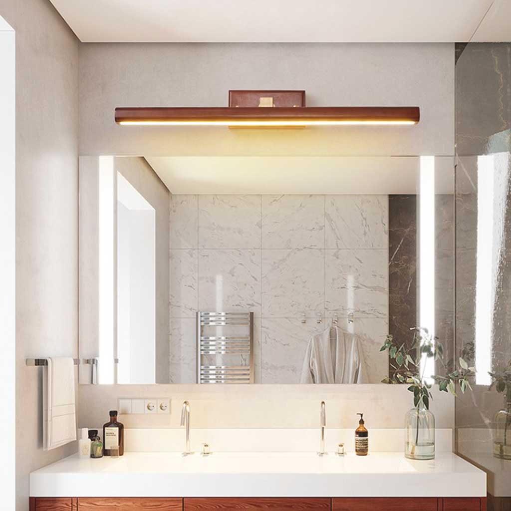 Wall Light Modern Japanese 360° Rotating LED Linear, Wood