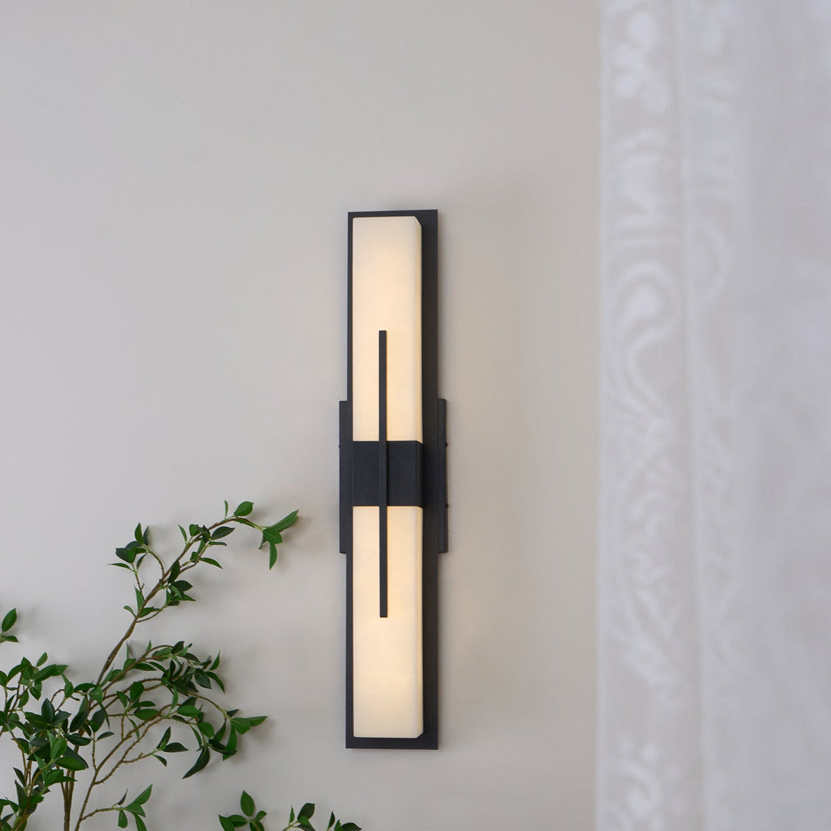 Linear Alabaster Outdoor Wall Light