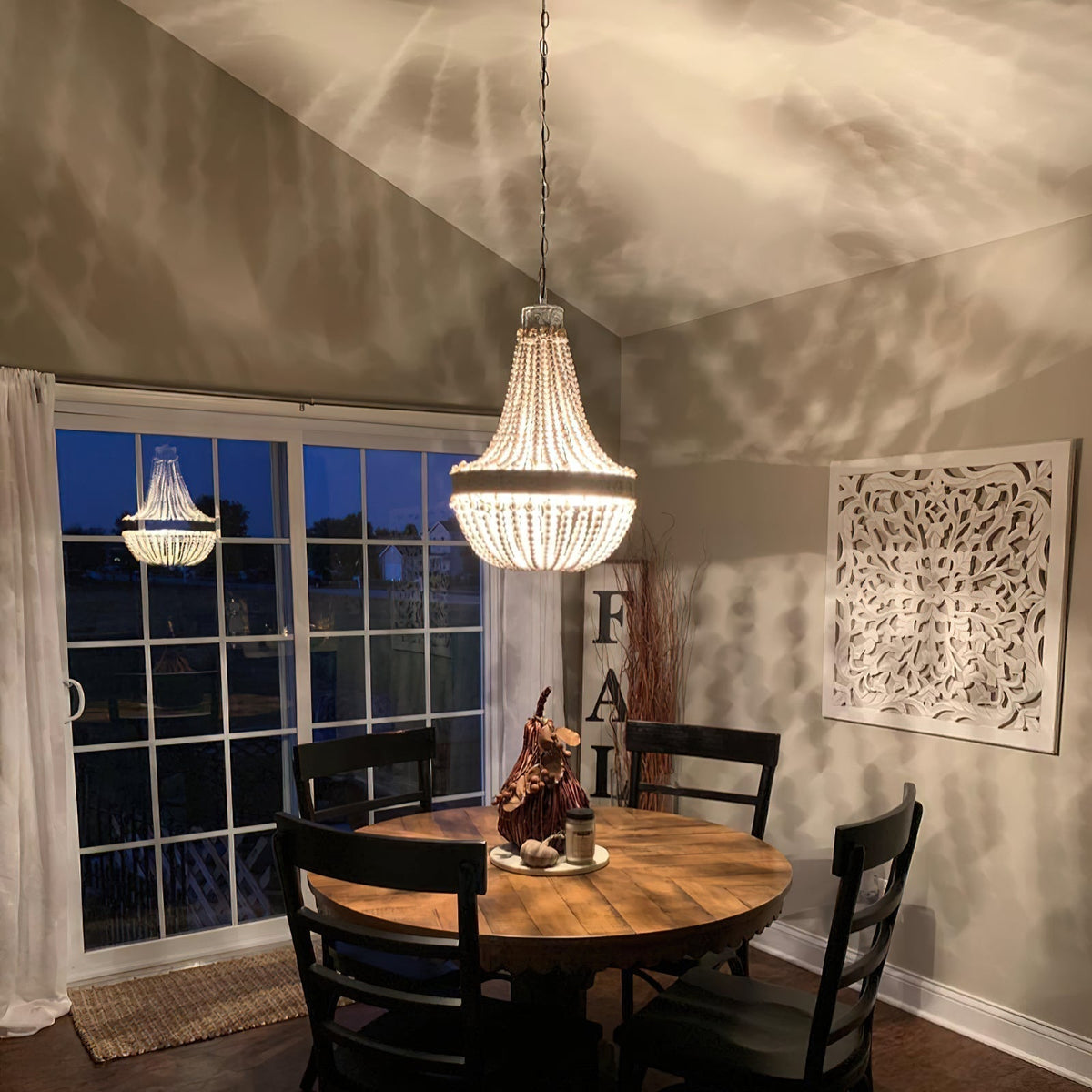 Ulvararis Postmodern Luxury Beaded Wooden Chandelier