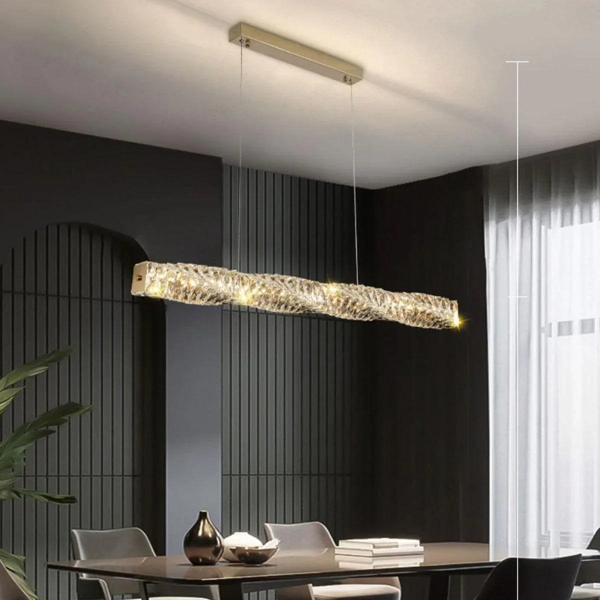 Long Crystal Pendant Lamp