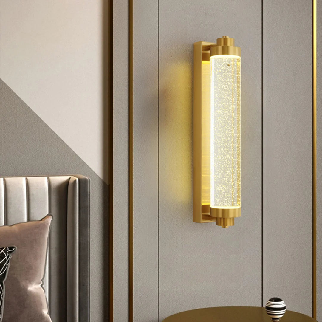 Long Tube Bubble Crystal Wall Lamp