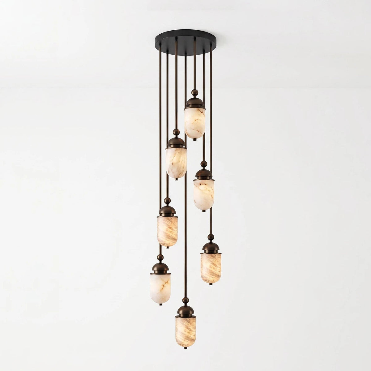 Lozenge Alabaster Rod Pendant Lamp