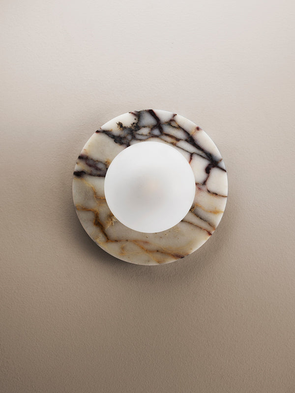 Arthaen Marble Travertine Flushmount Sconce Wall Lamp