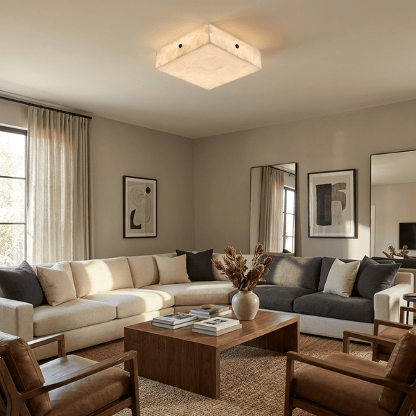 Luma Alabaster Square Ceiling Lamp