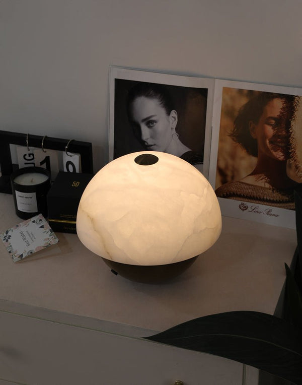 Luna Stone Mini Alabaster Table Lamp