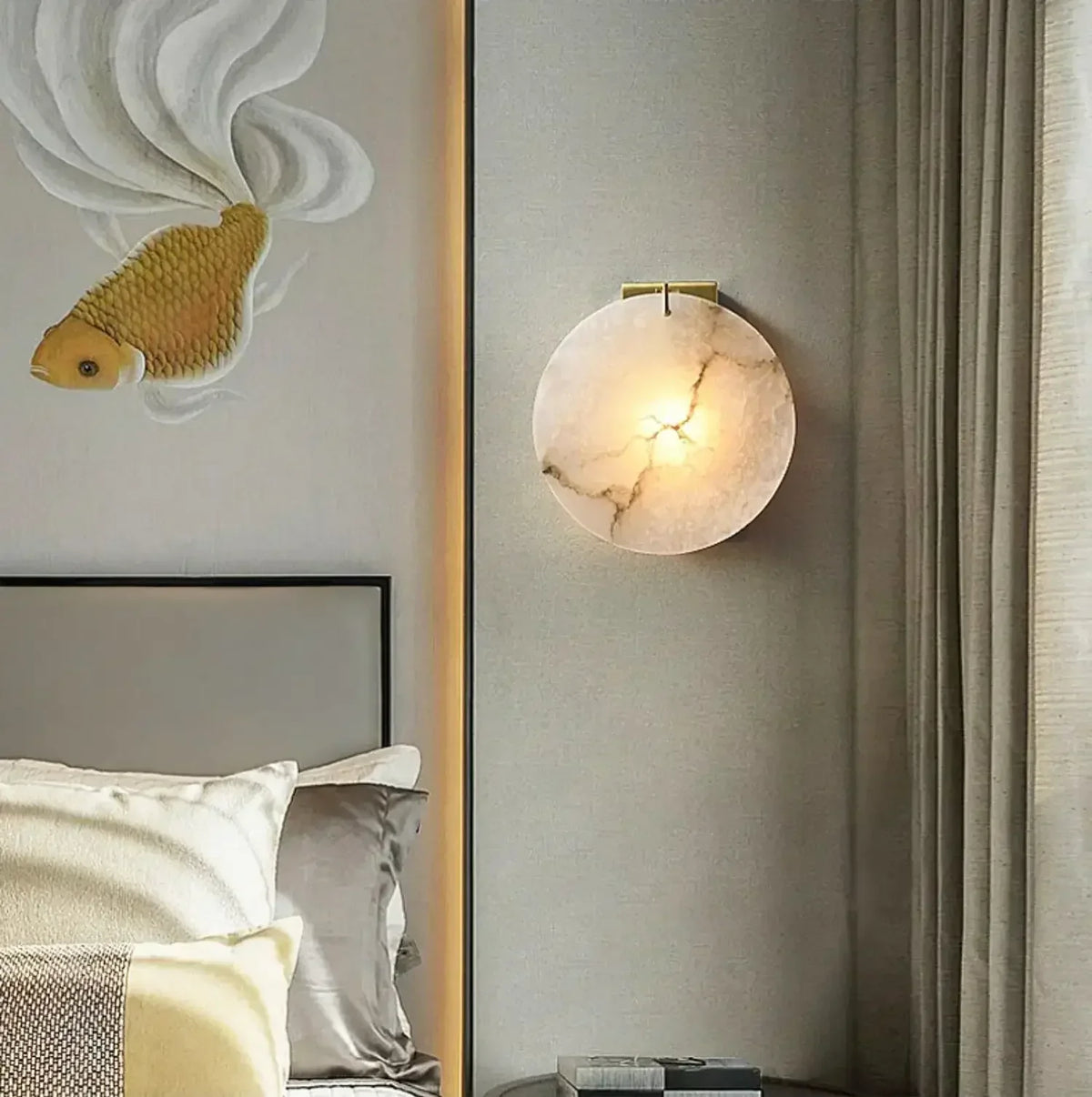 Luxury Alabaster Round Wall Light