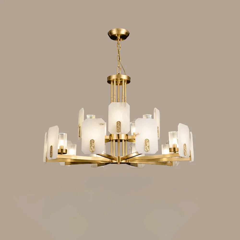 Luxury Copper Marble Chandelier