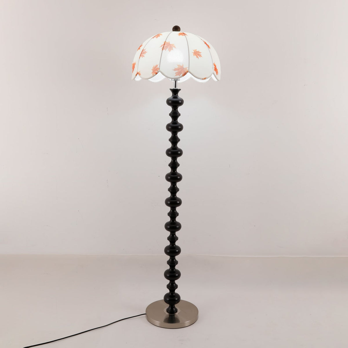 Celon Wood Fabric Vintage Floor Lamp
