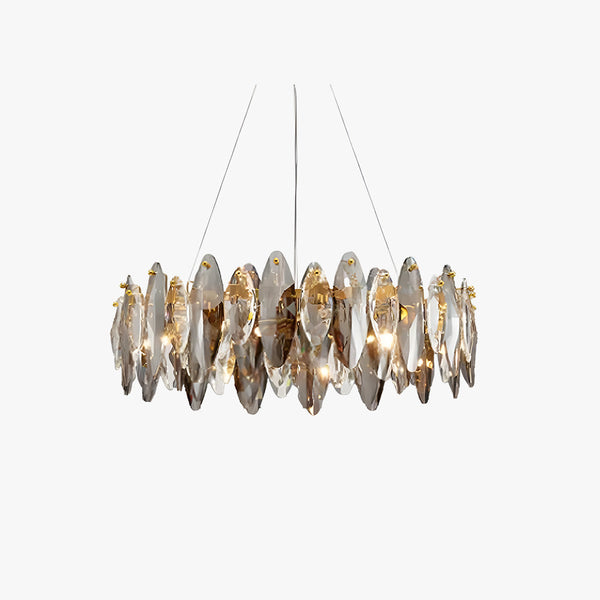 Kristy Crystal Chandelier LED Elliptical Glass/Metal Gold Living Room