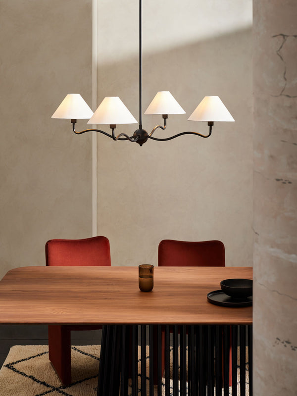 Ovene Vintage Industrial Fabric Chandelier