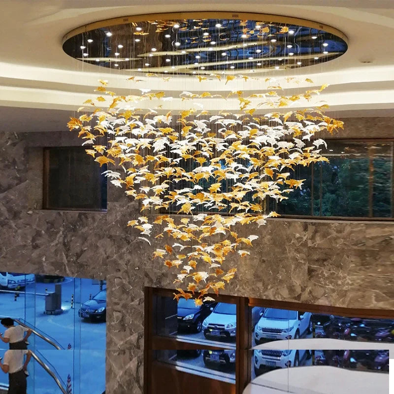 Maple Leaf Glass Chandelier
