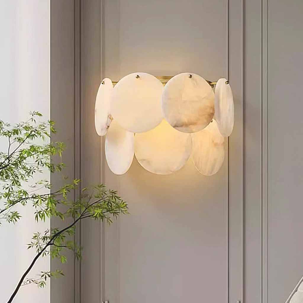 Marble Alabaster Wall Lamp Double Layer Discs