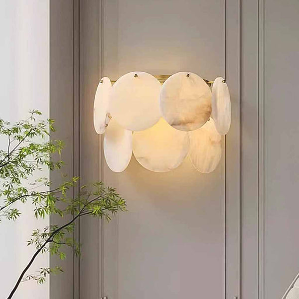 Marble Alabaster Wall Lamp Double Layer Discs