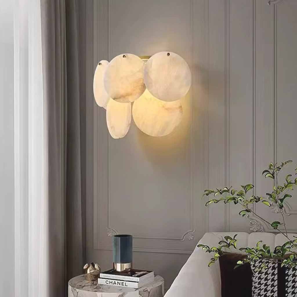 Marble Alabaster Wall Lamp Double Layer Discs