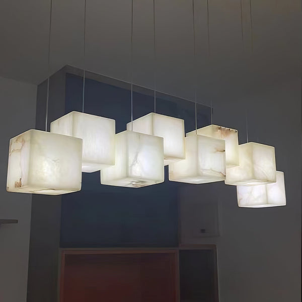 Alabaster Chandelier Box Cubic Elegance