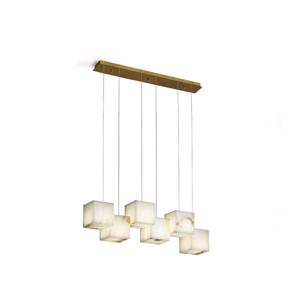 Alabaster Chandelier Box Cubic Elegance