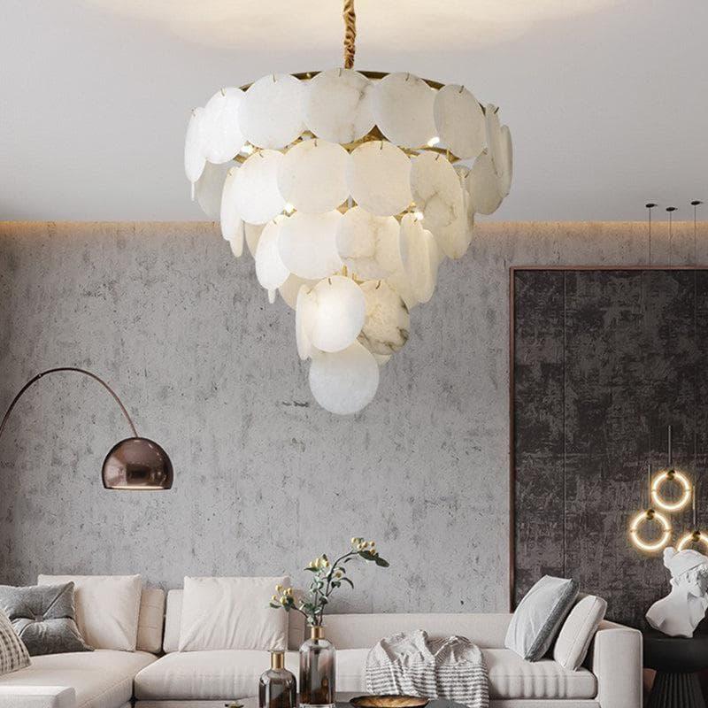 Marble Multi-Tiered Round Chandelier