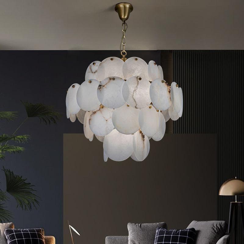 Marble Multi-Tiered Round Chandelier