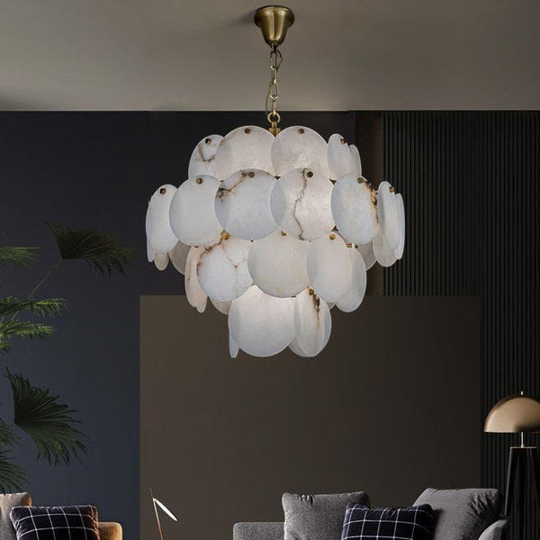 Marble Multi-Tiered Round Chandelier