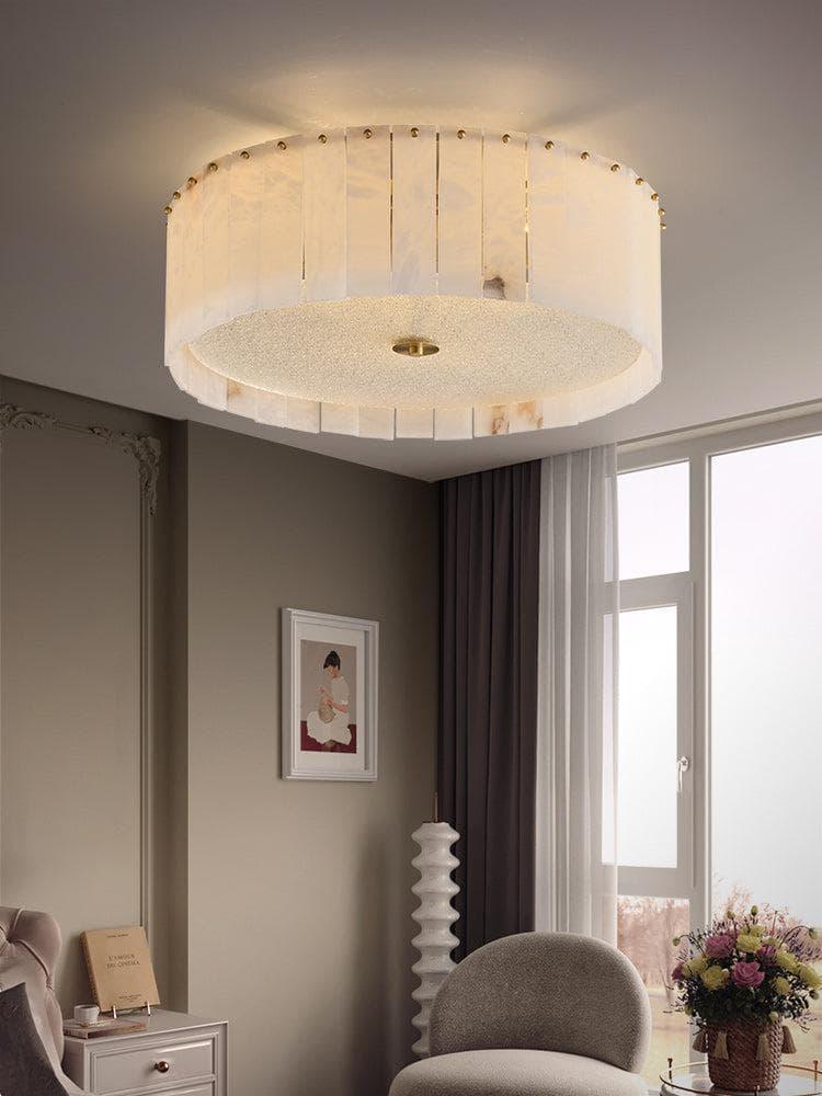 Alabaster Copper Round Ceiling Lamp