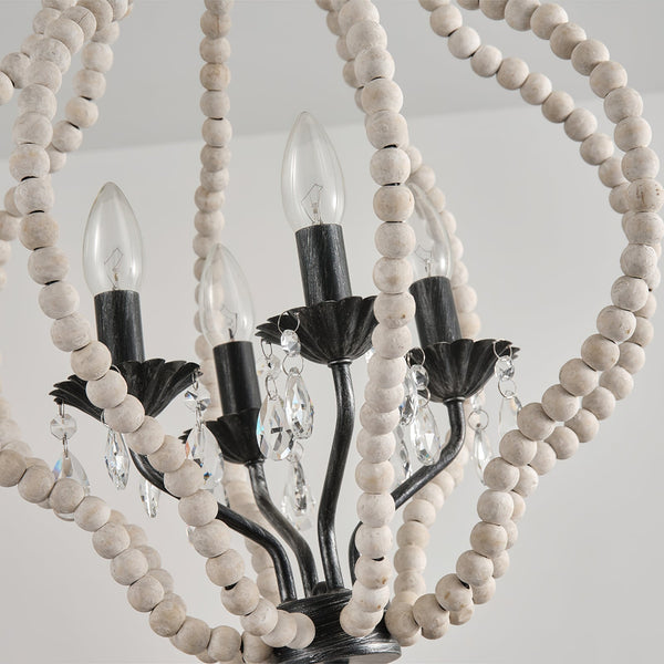 Ulthaara Wood Crystal Chandelier