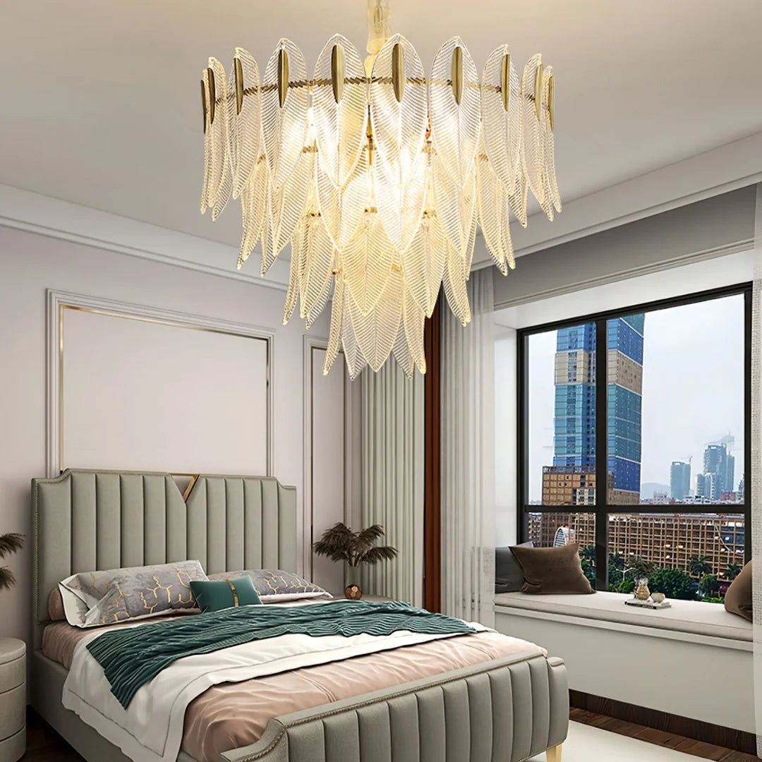 Glass Feathers Chandelier