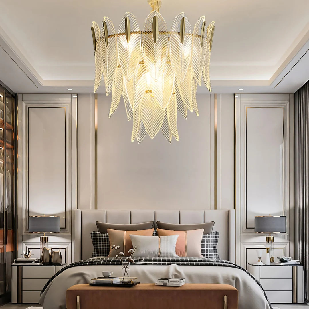 Glass Feathers Chandelier