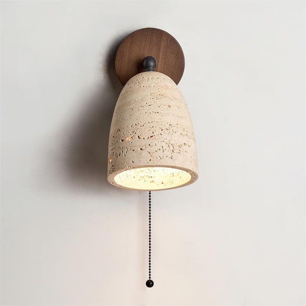 Solaro Wall Lamp Travertine with pull chain