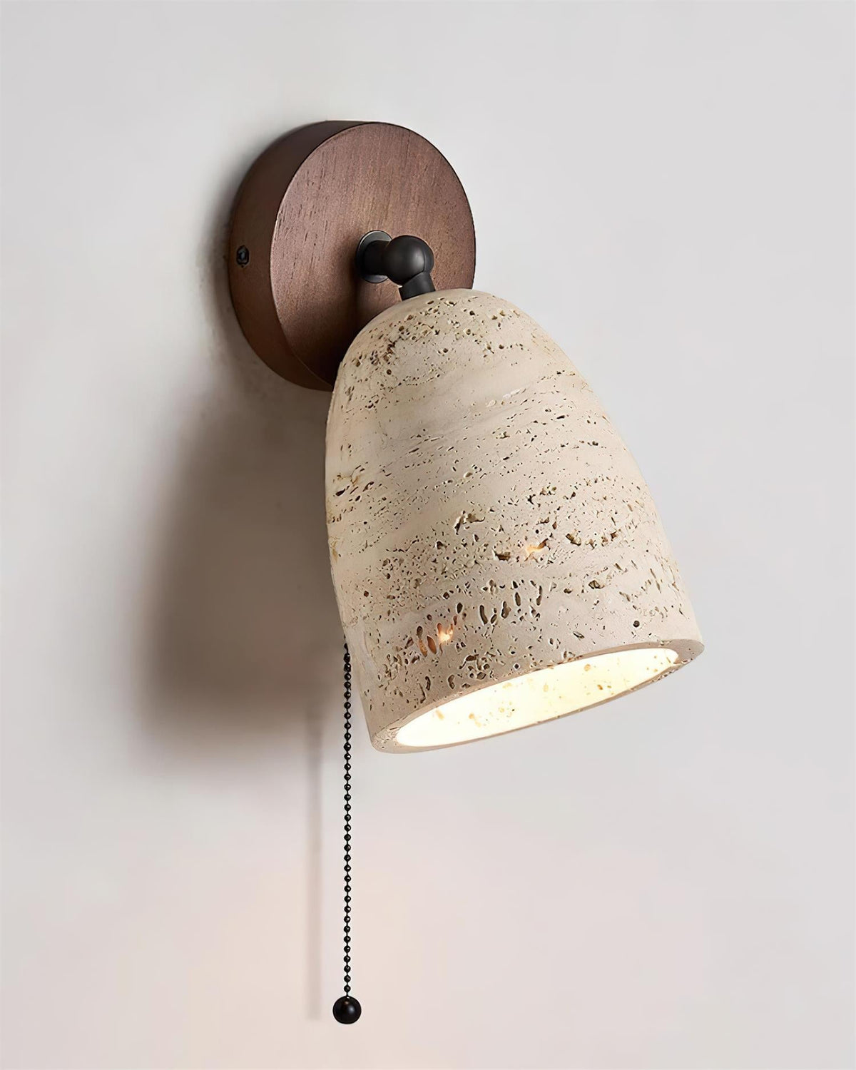 Solaro Wall Lamp Travertine with pull chain