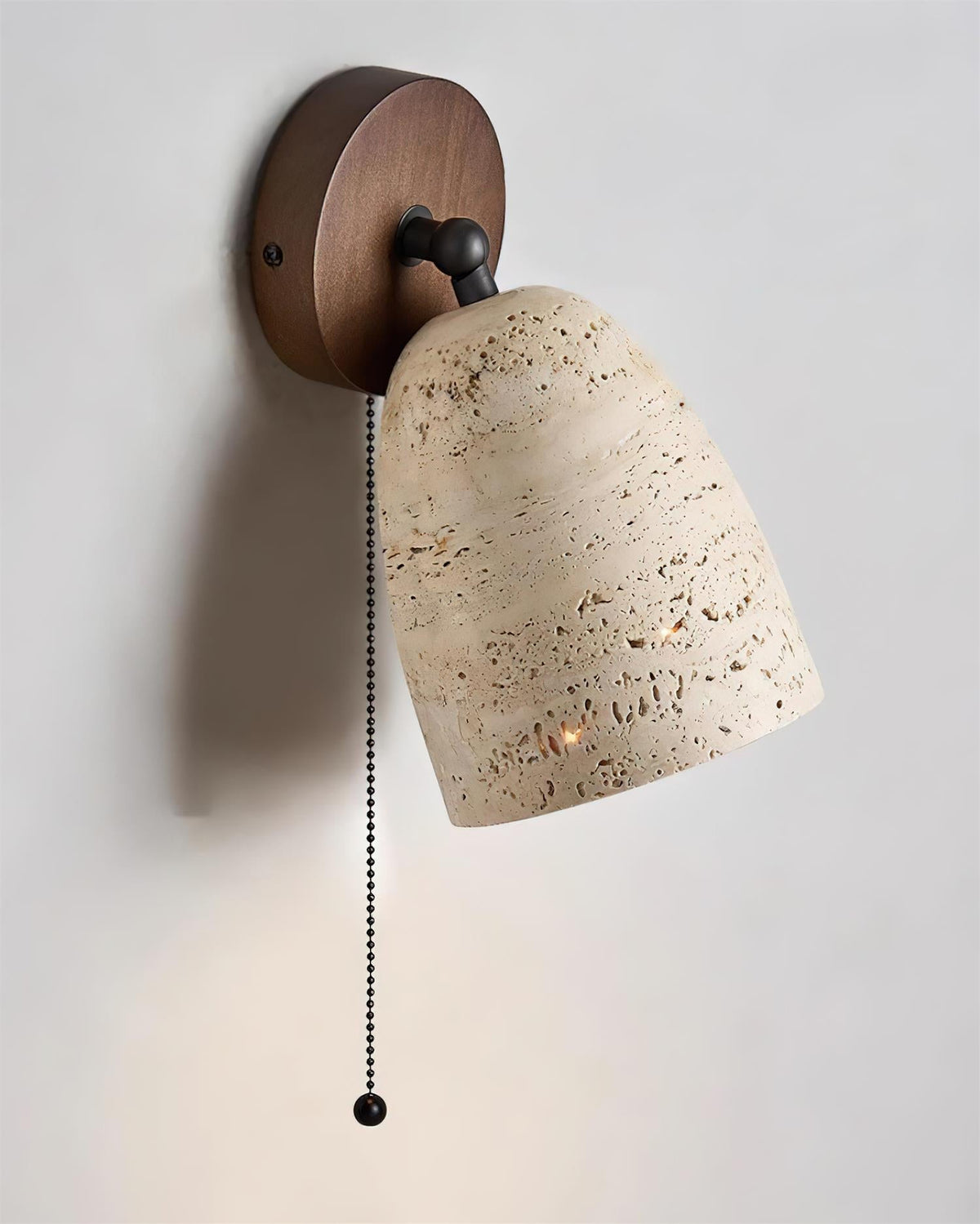 Solaro Wall Lamp Travertine with pull chain