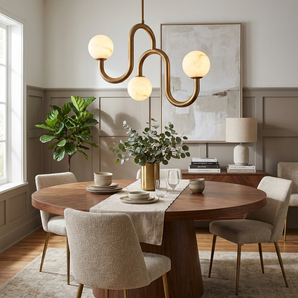 Meander Alabaster Chandelier