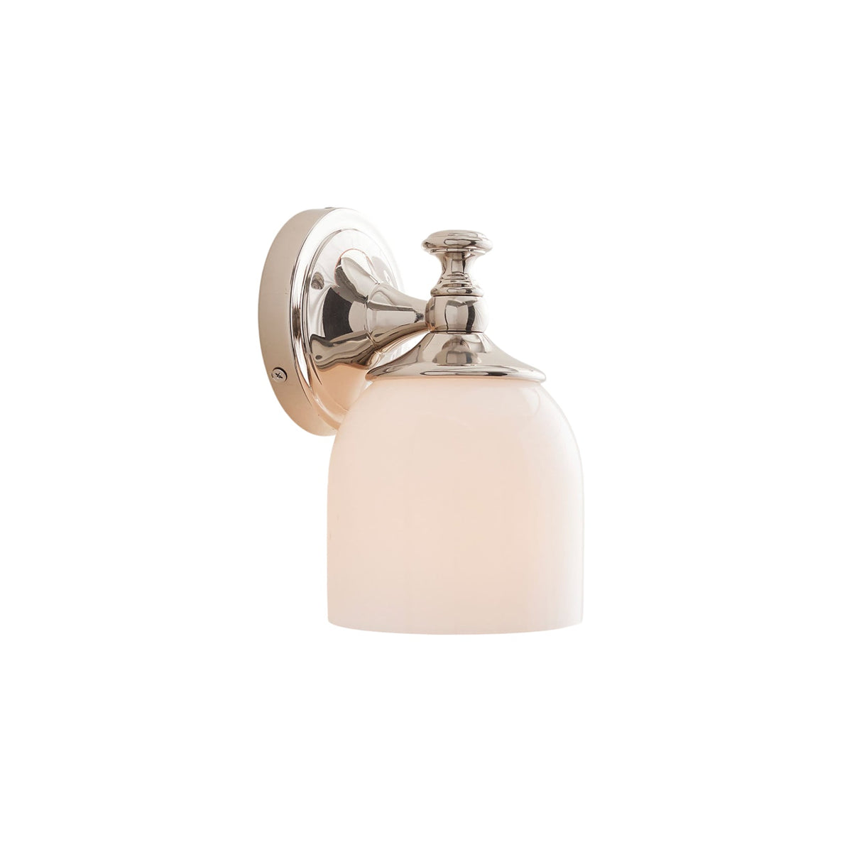 Lumen Short Arm Chrome Glass Sconce Wall Lamp