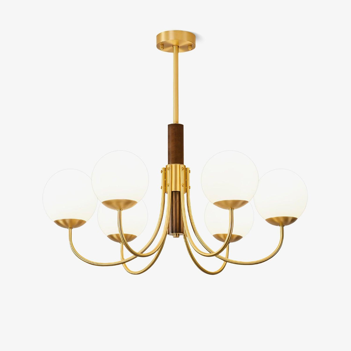 Midas Touch Walnut Sphere Chandelier