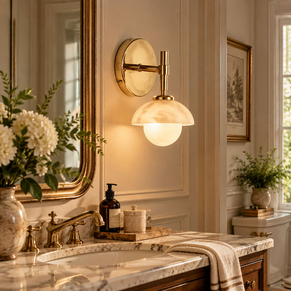 Milo Alabaster Double Wall Light