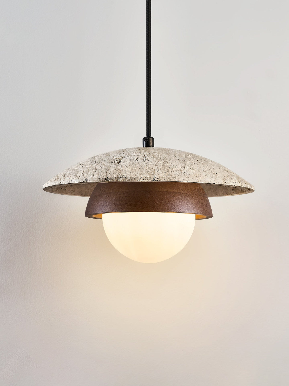 Travertine Glass Noah Disc Pendant Lamp