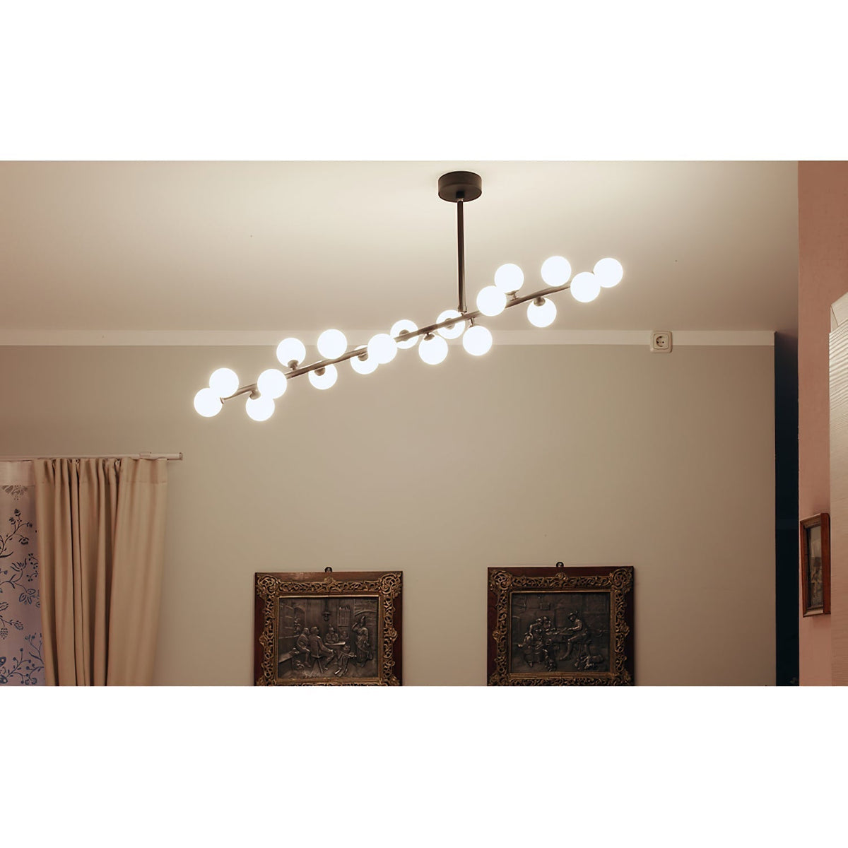 Eshair Brass Glass Chandelier