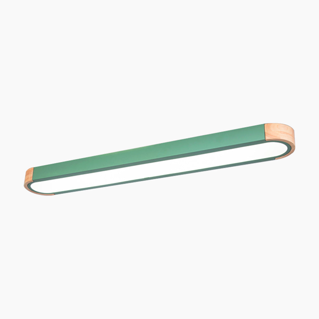Flush Mount Ceiling Light Minimalist Rectangular Macaron, Wood Acrylic