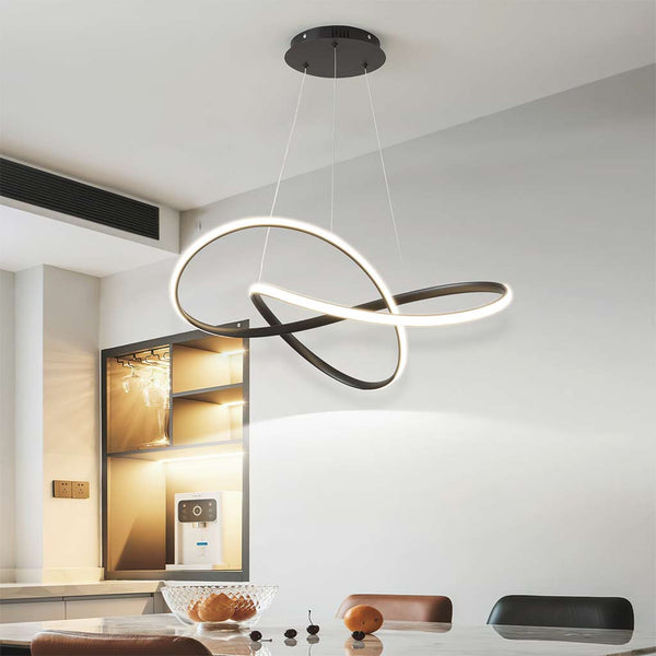 Hanging Chandelier Ceiling Light LED Twisted, Minimalist
