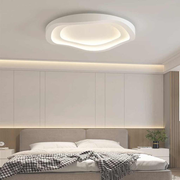 Flush Mount Ceiling Light Minimalist Wave LED Dimmable, White